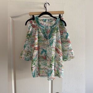 Sigrid Olsen Artisan Shirt and Skirt Set SZ S